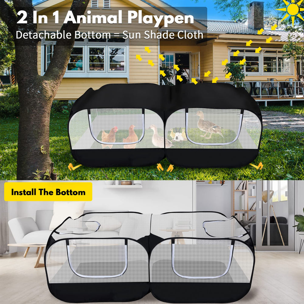DWQEKD small animal playpen spacious-enclosure fits multiple pets.