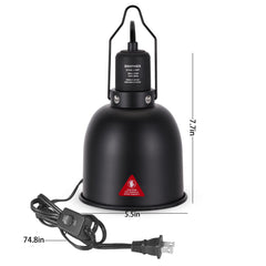 DXOPHIEX 5.5-inch deep dome heat lamp front view with polished reflector for UVB