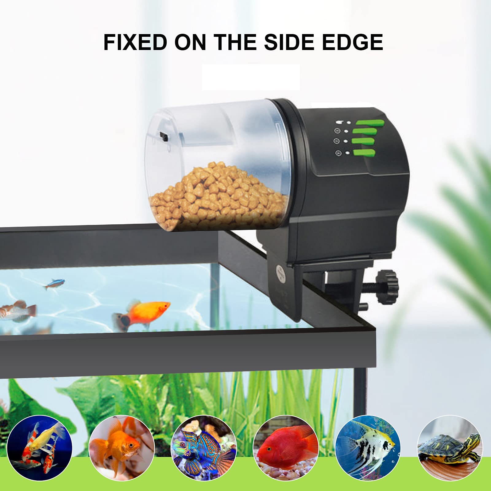 DXOPHIEX automatic fish feeder battery-powered backup ensures feeding when power is out.