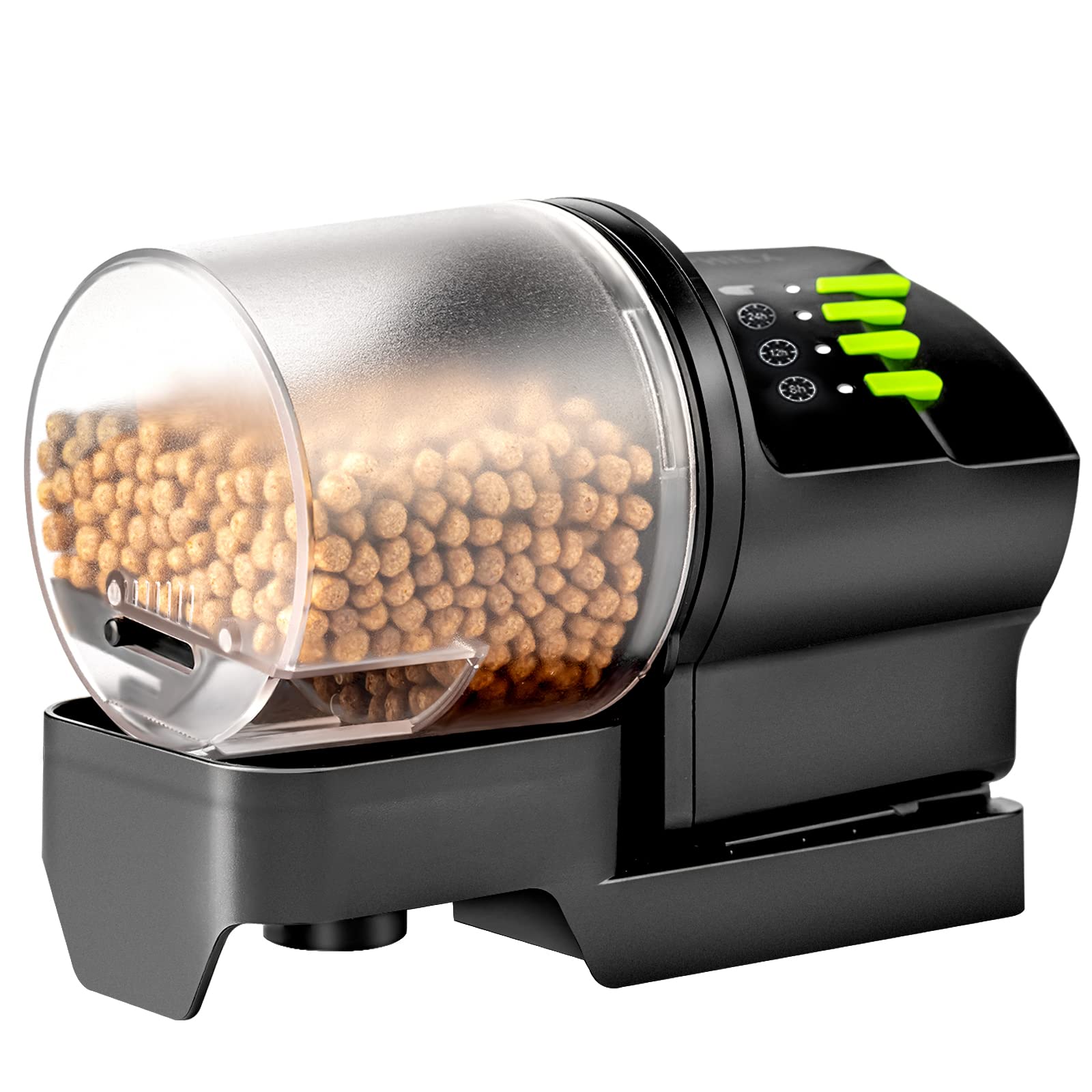DXOPHIEX automatic fish feeder edge-mount demonstrating reliable vacation feeding.
