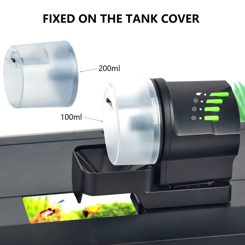 DXOPHIEX automatic fish feeder USB-powered option maintains continuous operation.