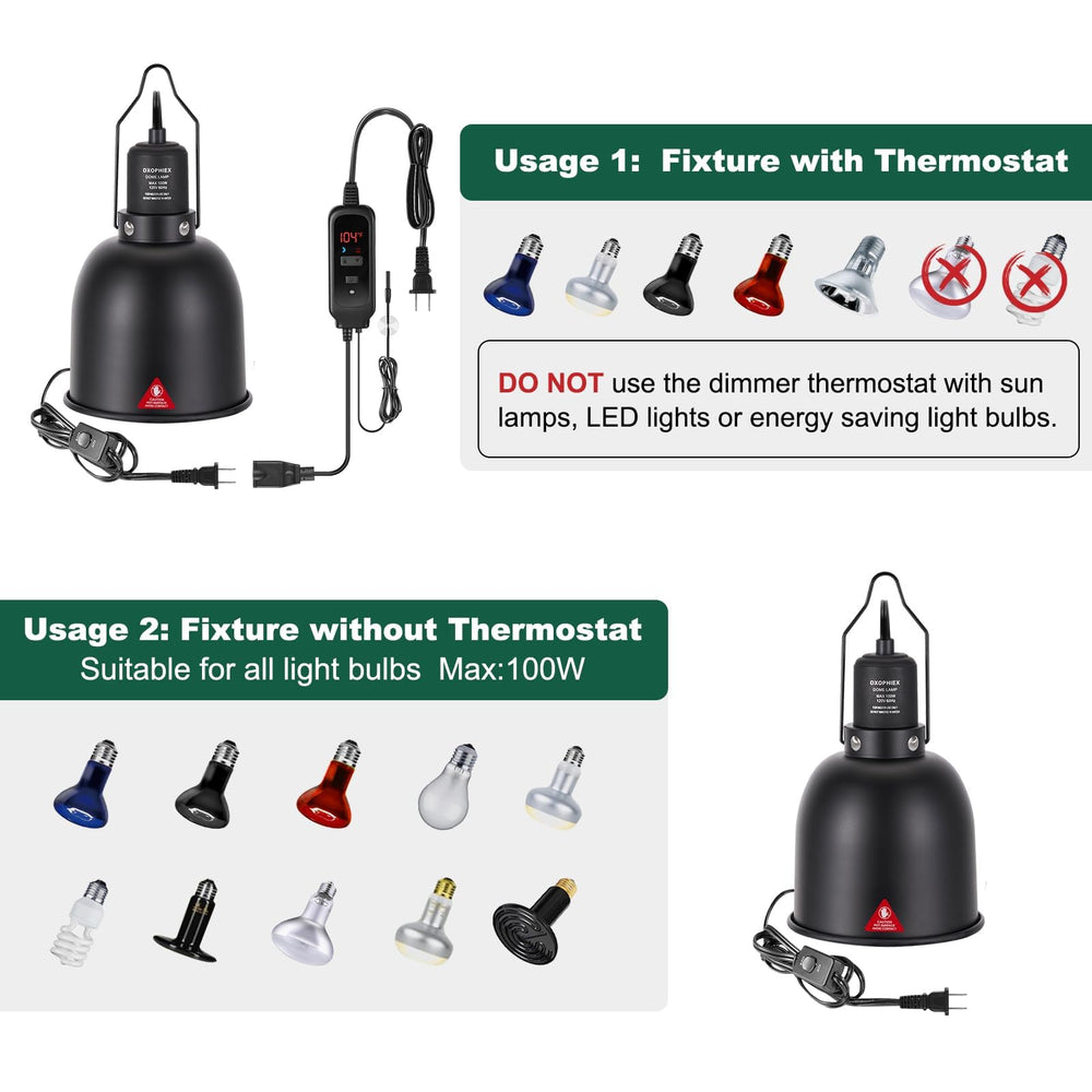 DXOPHIEX dimming thermostat control panel enables precise temperature regulation in terrariums.