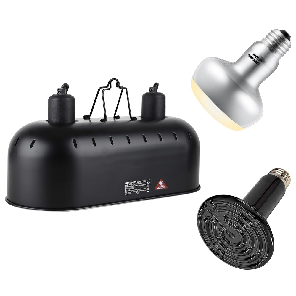 DXOPHIEX dual reptile light fixture focused basking-spot for precise heat