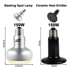 DXOPHIEX dual reptile light fixture double-dome shows two independent light zones