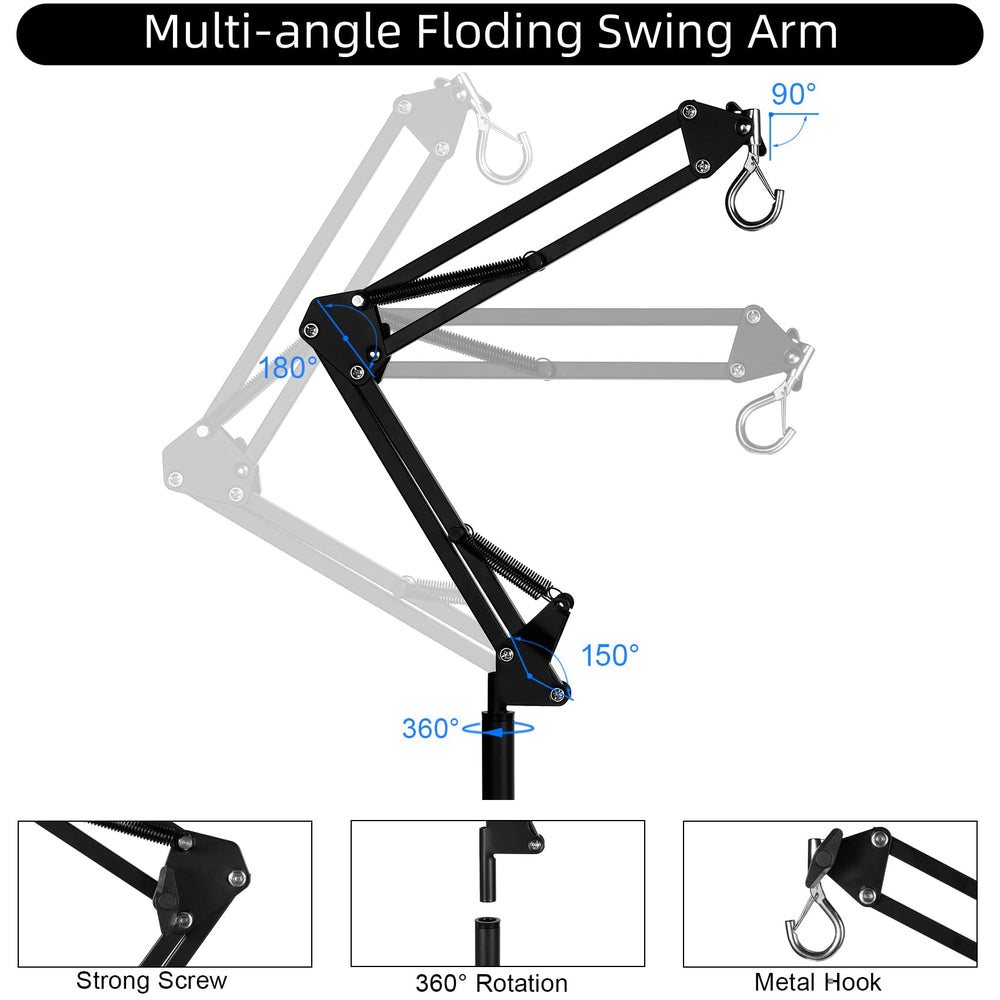 DXOPHIEX heat lamp stand folding arm enables flexible angles for warm basking zones