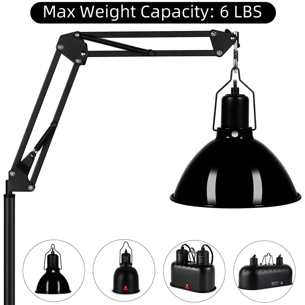 DXOPHIEX heat lamp stand 360-degree swivel allows directing light to any corner