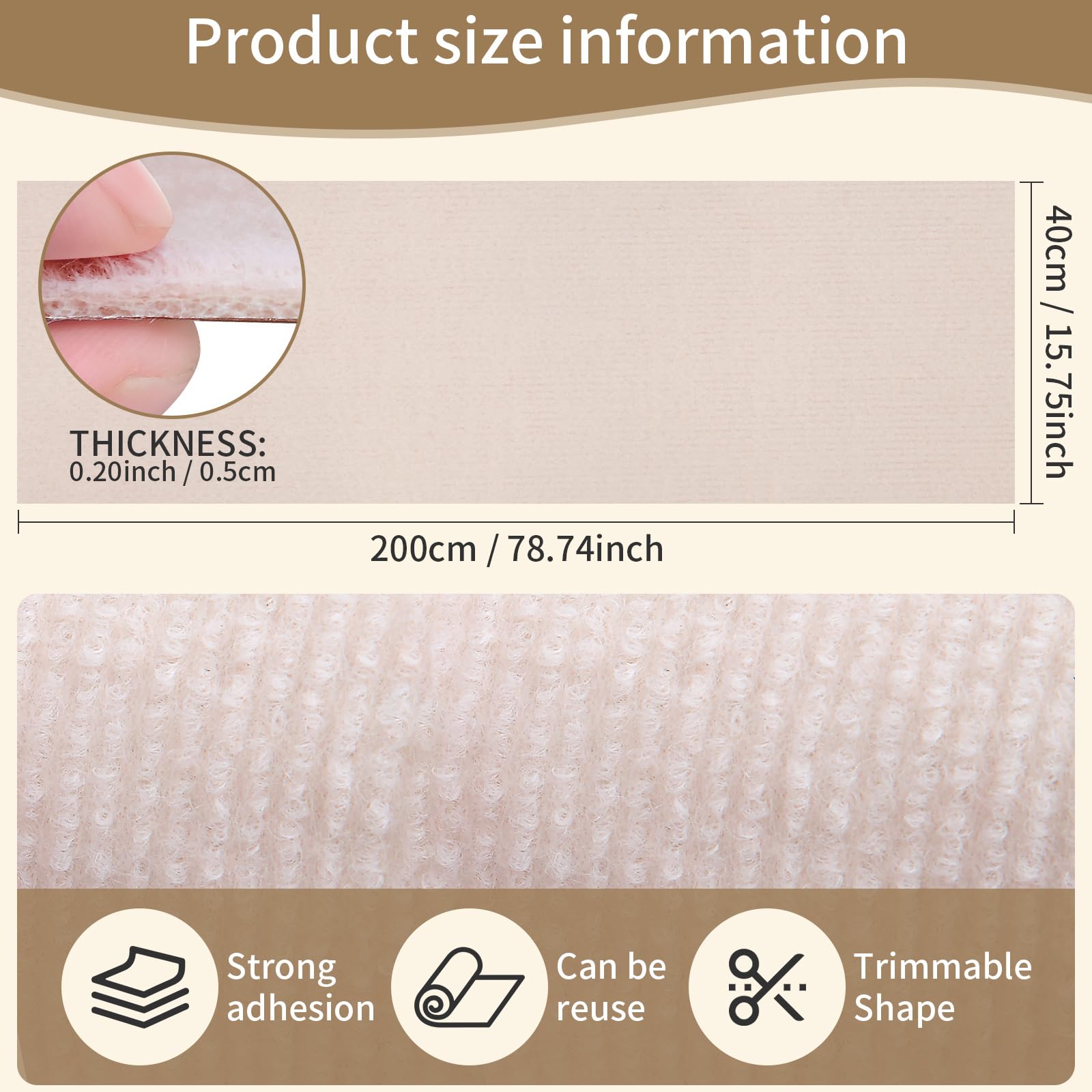 Dyale Cat Scratch Mat adhesive backing enables easy, residue-free installation