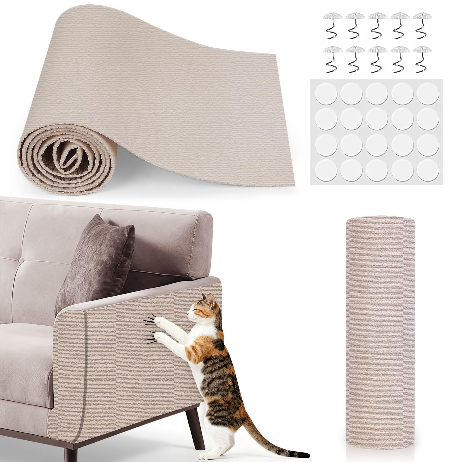 Dyale Cat Scratch Mat coverage protects sofas with seamless full-coverage design