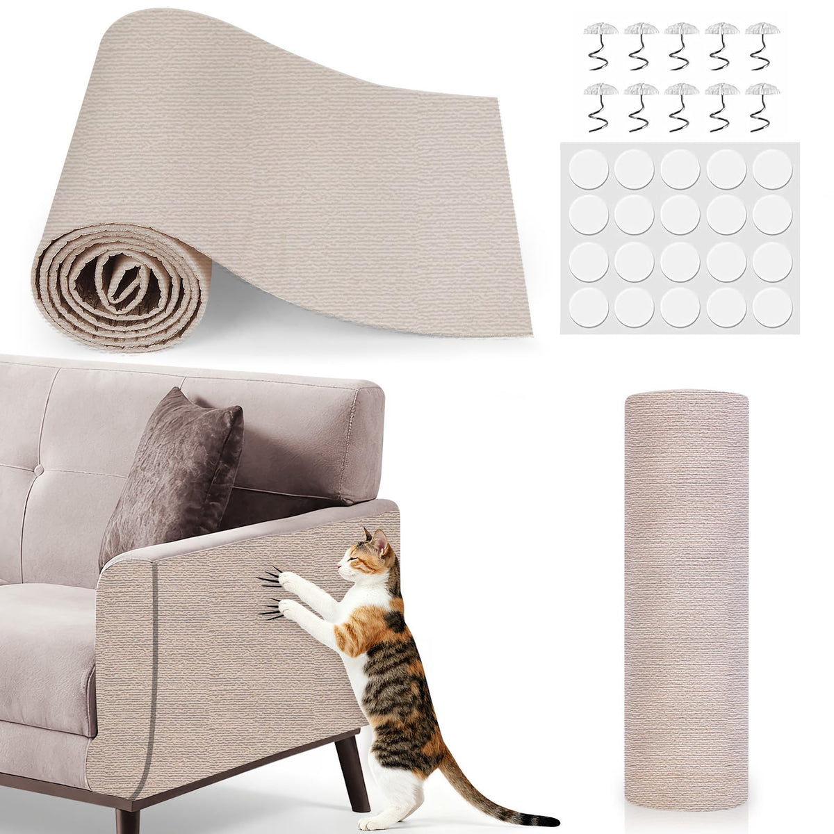 Dyale Cat Scratch Mat coverage protects sofas with seamless full-coverage design