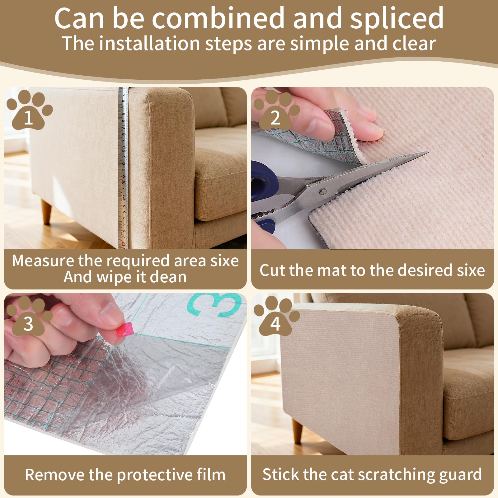 Dyale cat scratch mat trim-to-fit for any shape blends with décor