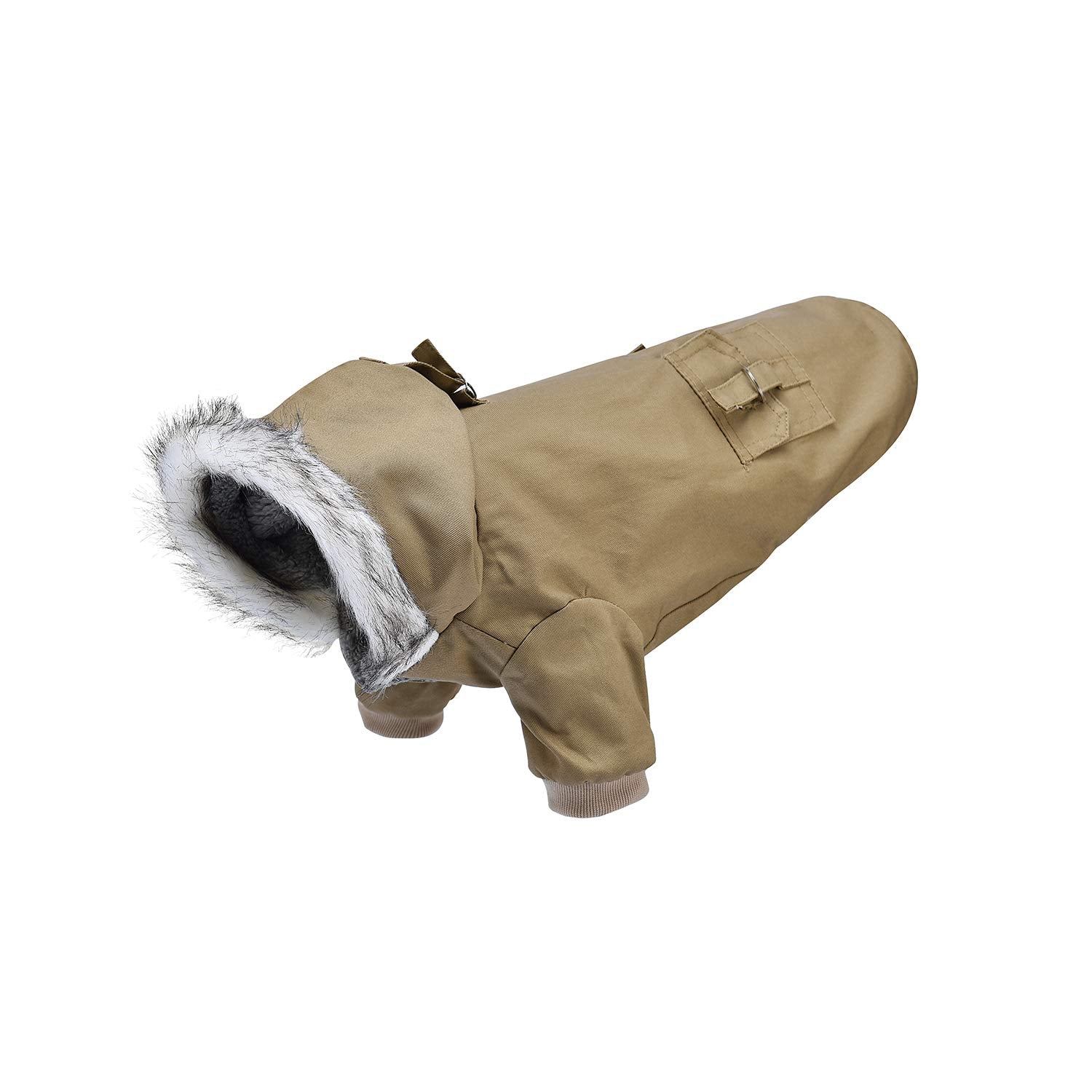 DYAprWu hooded parka with faux fur trim for cozy winter style