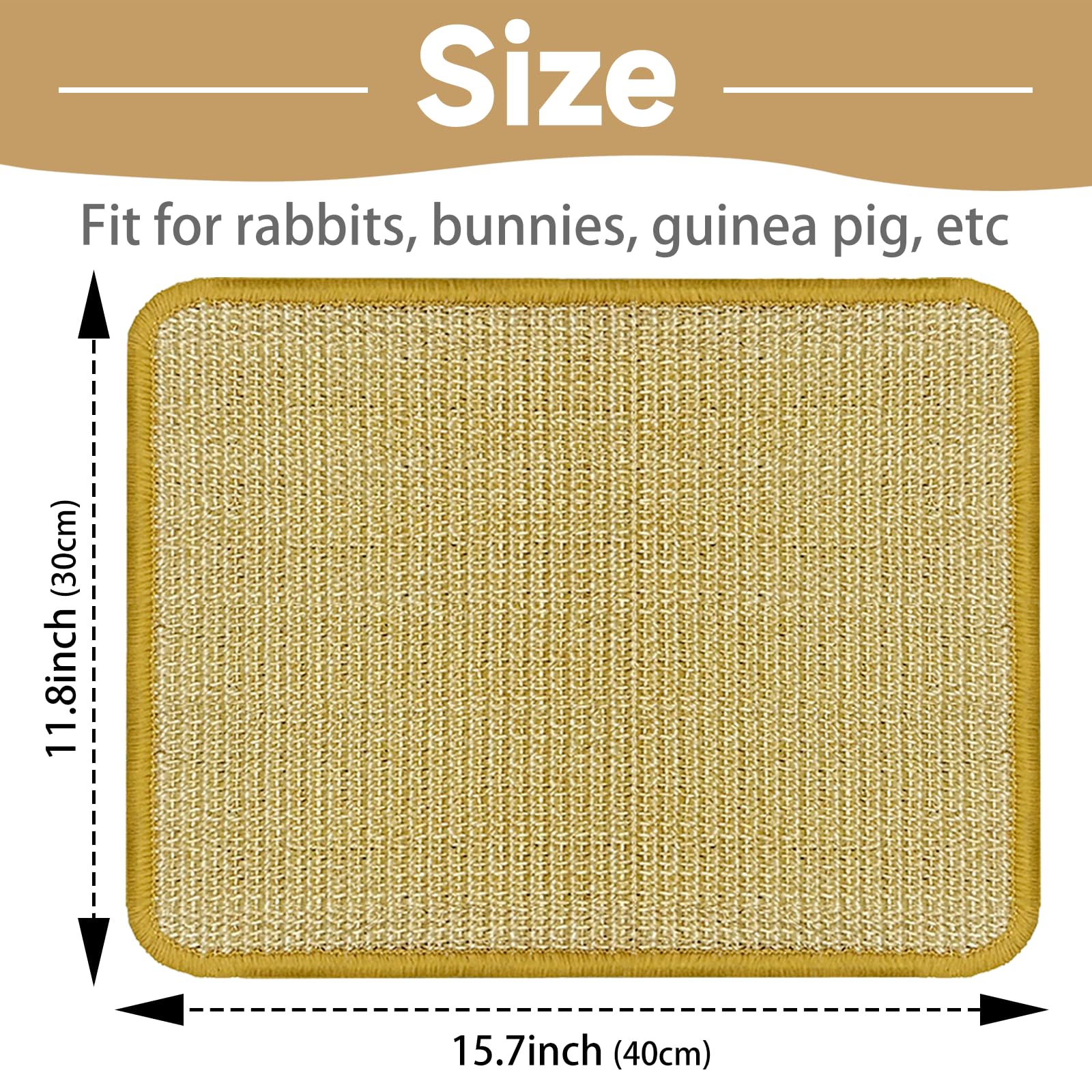 DYAUS tapete rasca conejo sisal durable para juego diario y cuidado natural de uñas