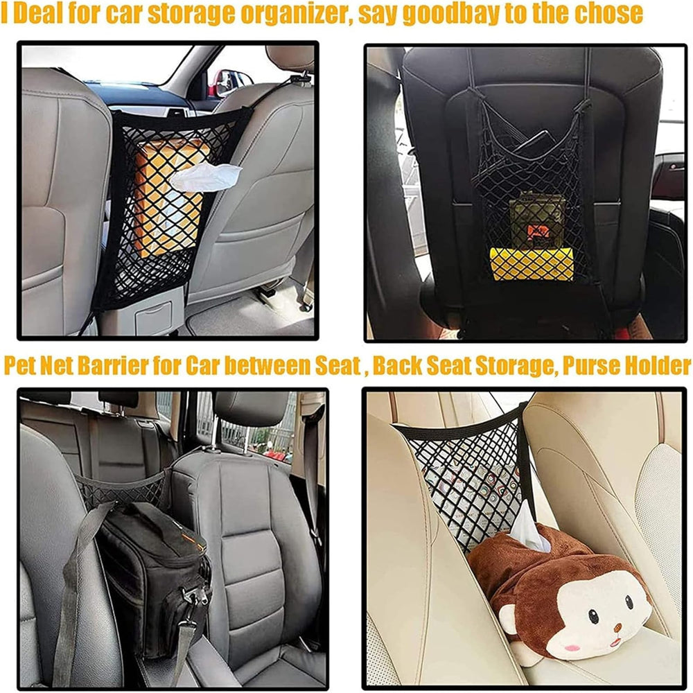 DYKESON car mesh organizer storage pouch keeps snacks within reach