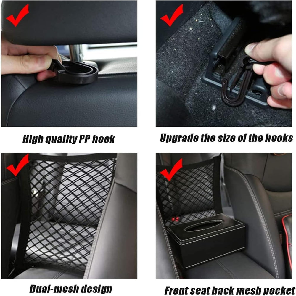 DYKESON middle-gap storage net keeps loose items organized during trips