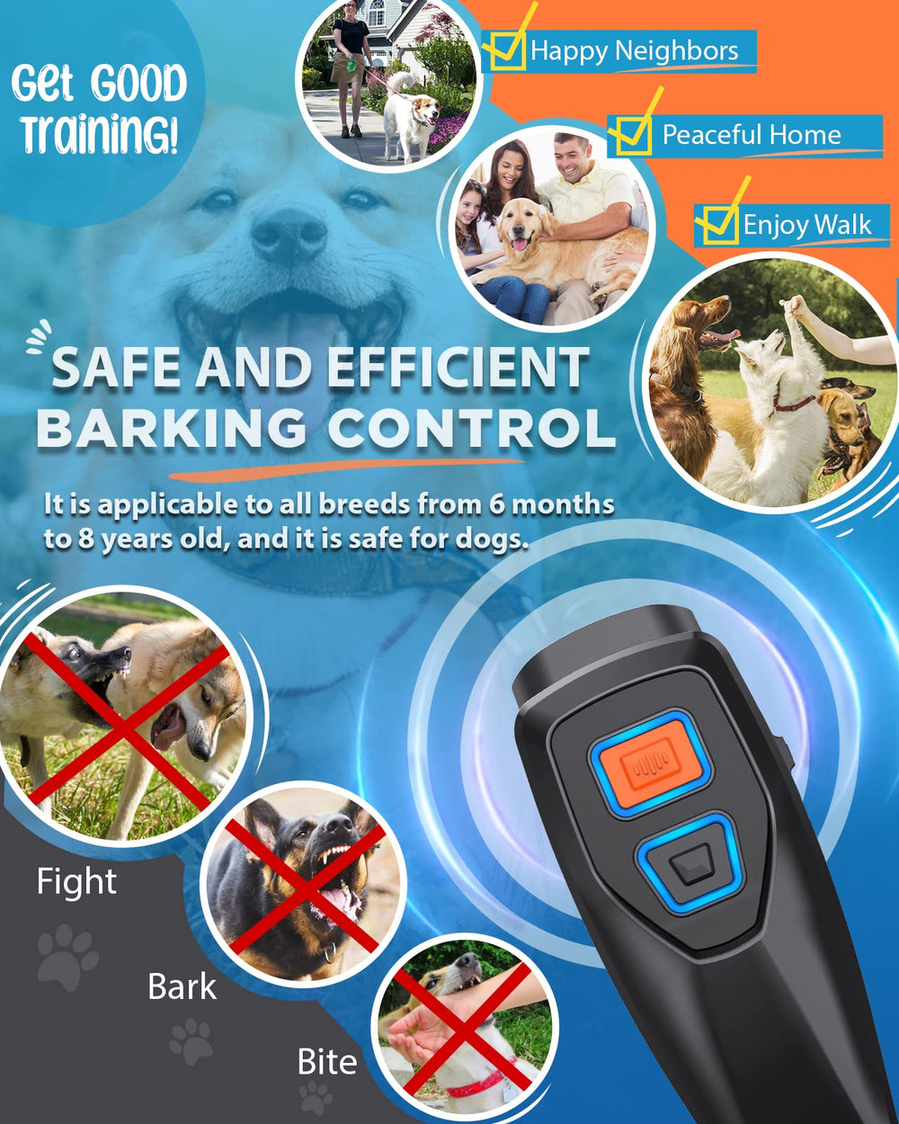 DynVapor dog bark deterrent device side profile highlighting portable design for outdoor training.