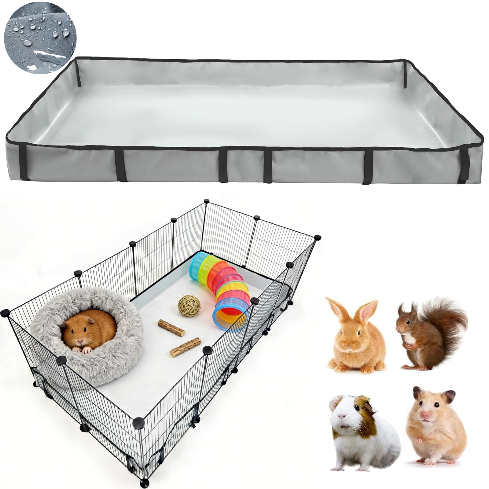 DZWLKJ base-jaula cobaya 24x48, impermeable para mantener el área limpia.