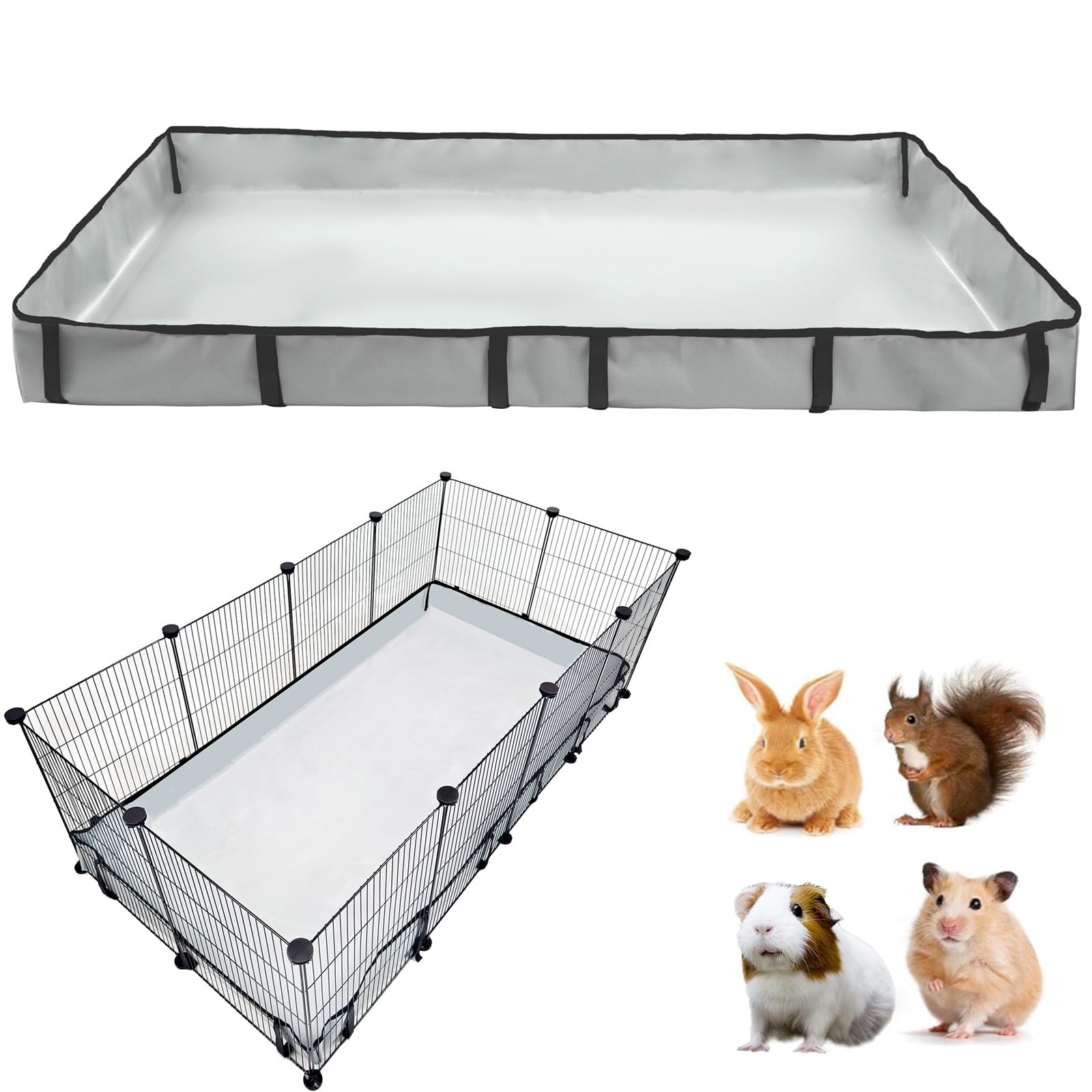 DZWLKJ Guinea Pig Cage Liner 28x56 assembled for a sturdy cage base.