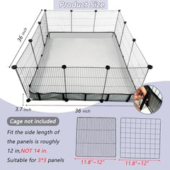 DZWLKJ guinea pig cage liner assembly size 36x36 shows easy DIY setup.