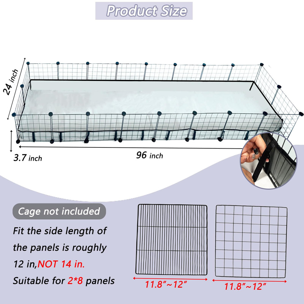 DZWLKJ guinea pig cage liner raised 3.2 inch sidewall to contain mess