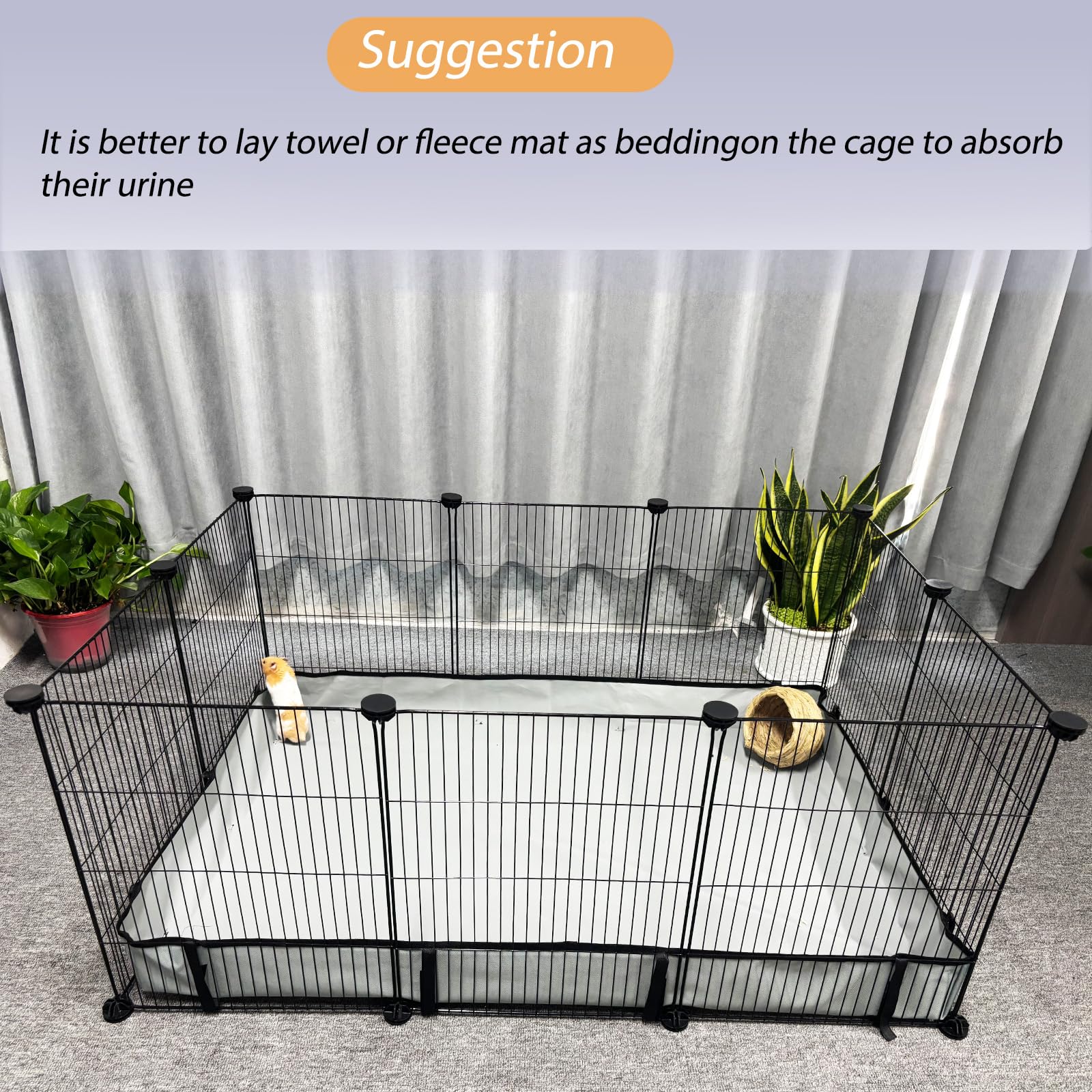 DZWLKJ guinea pig cage liner 24x36 fits DIY cages with 12-inch sides
