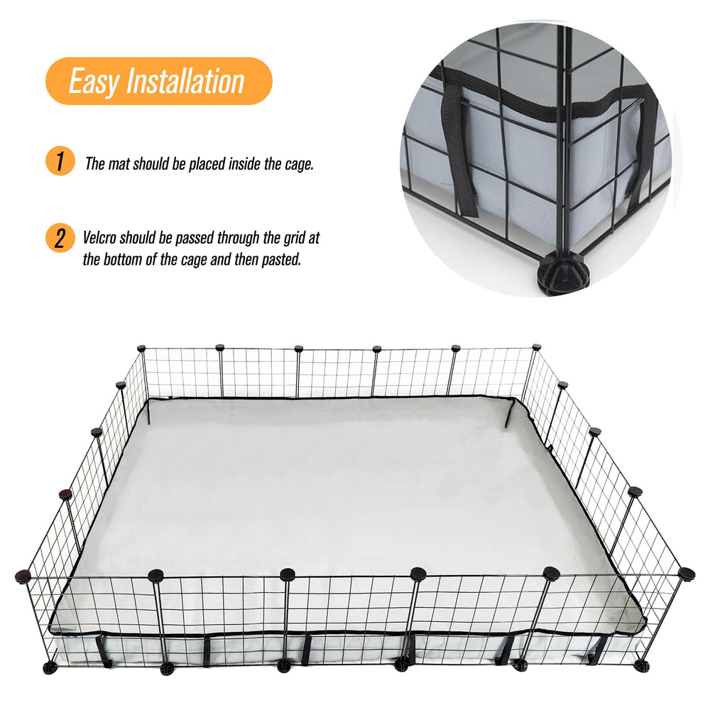 DZWLKJ guinea pig cage liner with Velcro connections for secure multi-panel setup
