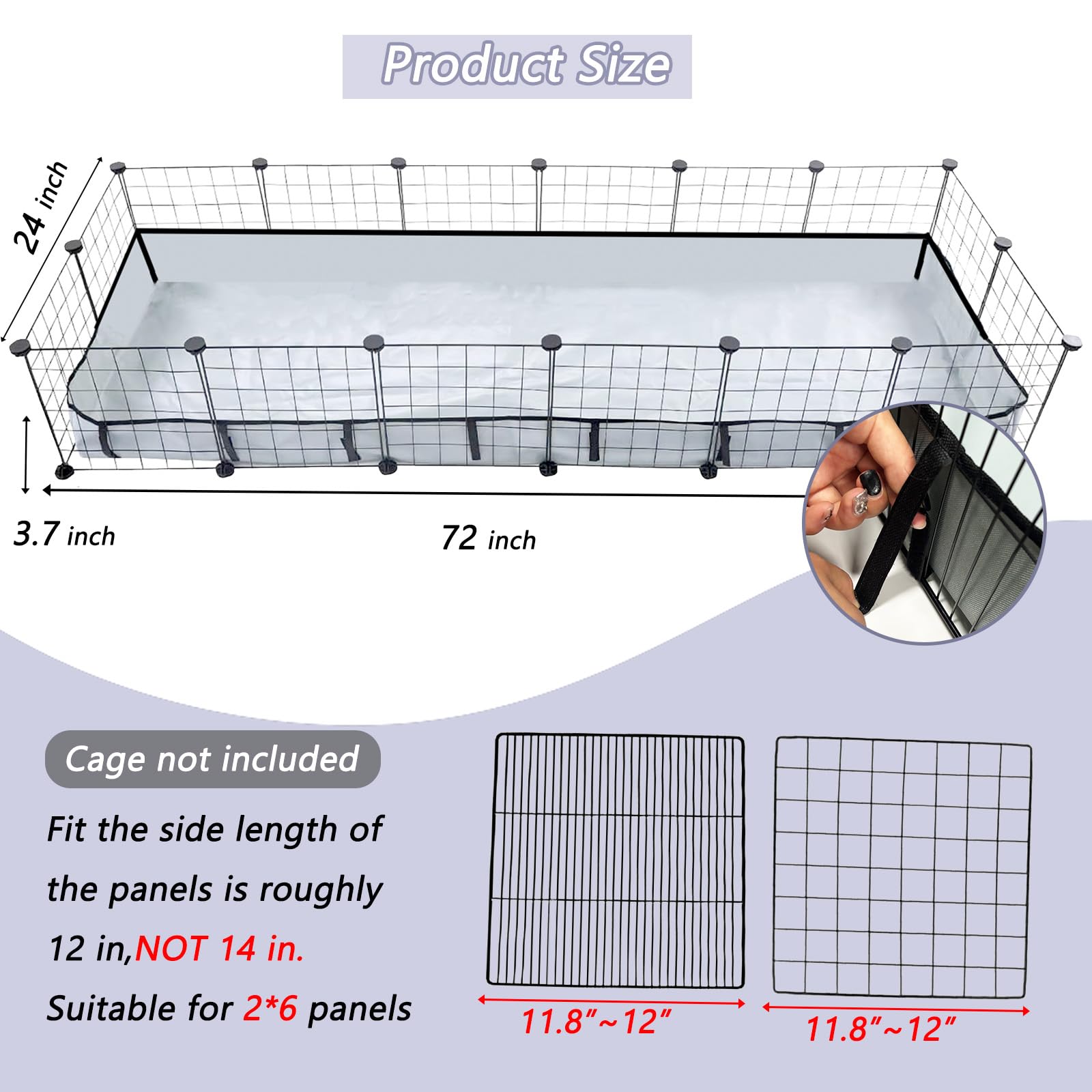 DZWLKJ guinea pig cage liner velcro attachments for secure positioning