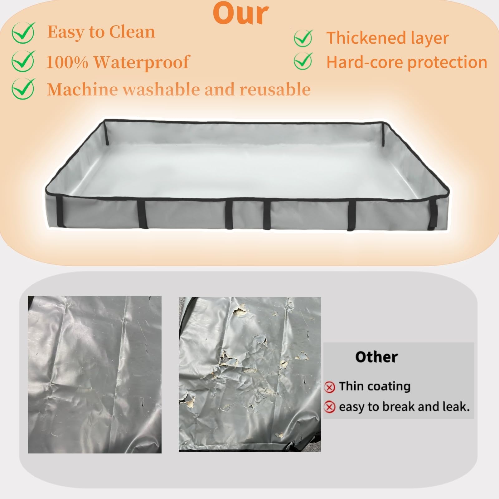 DZWLKJ Waterproof fabric liner provides durable easy-clean protection.