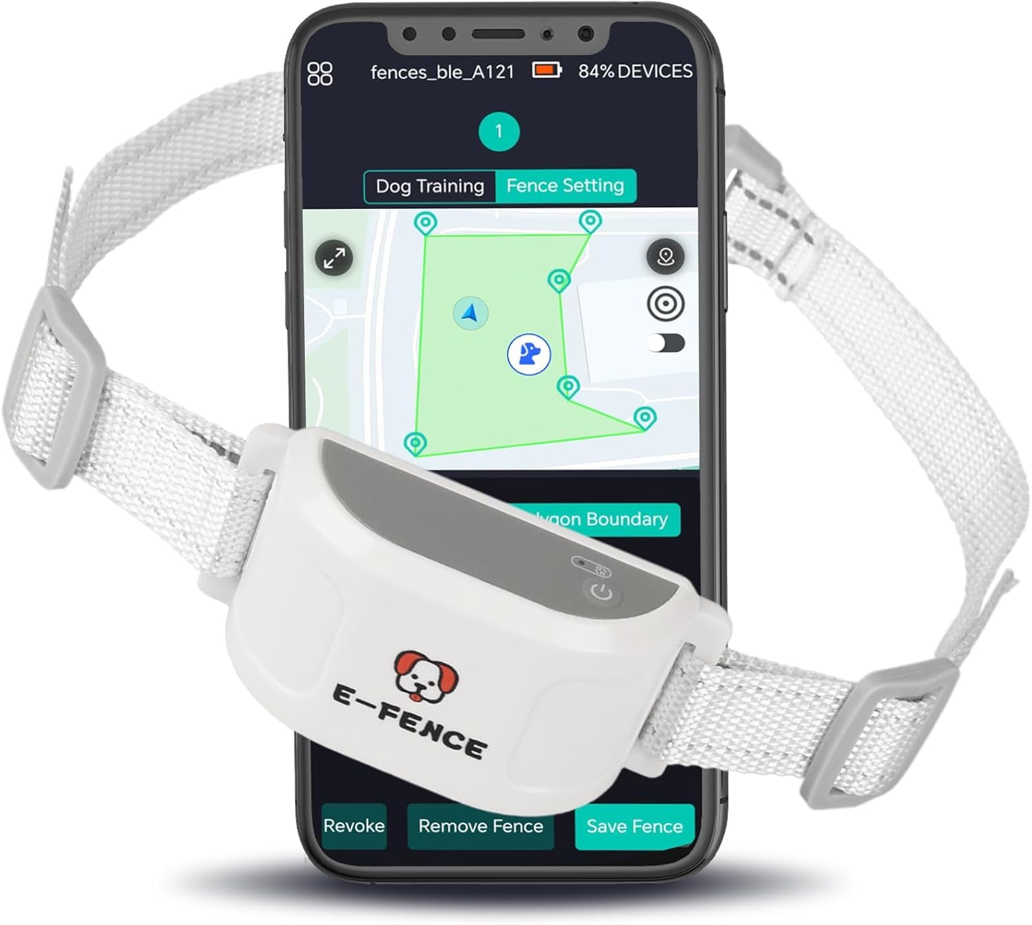 E-FENCE boundary-drawing app lets you map safe circular or polygonal zones.