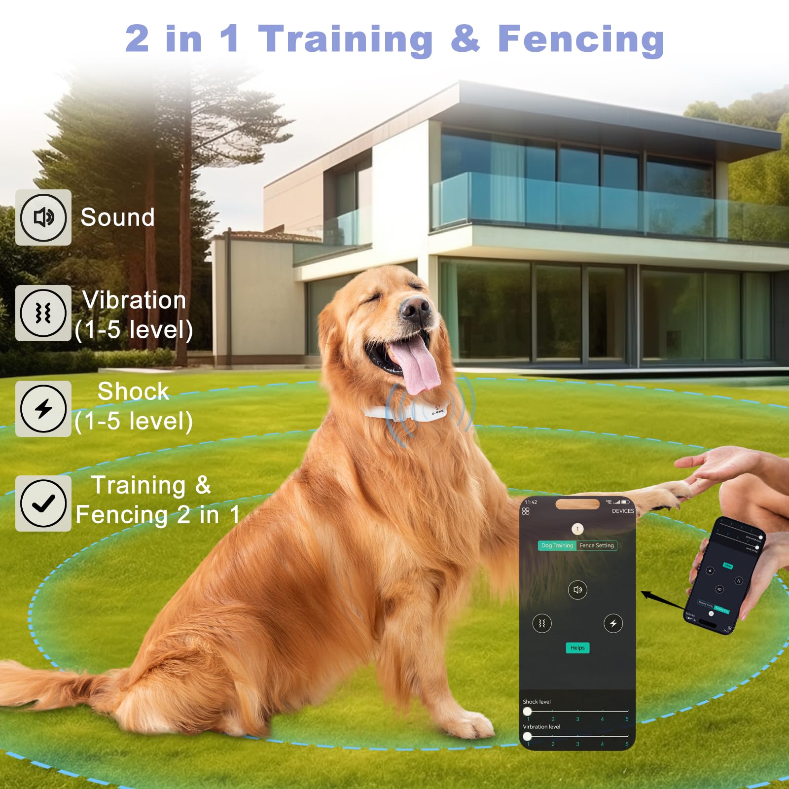 E-FENCE IP7 waterproof design handles rain mud and splashes.