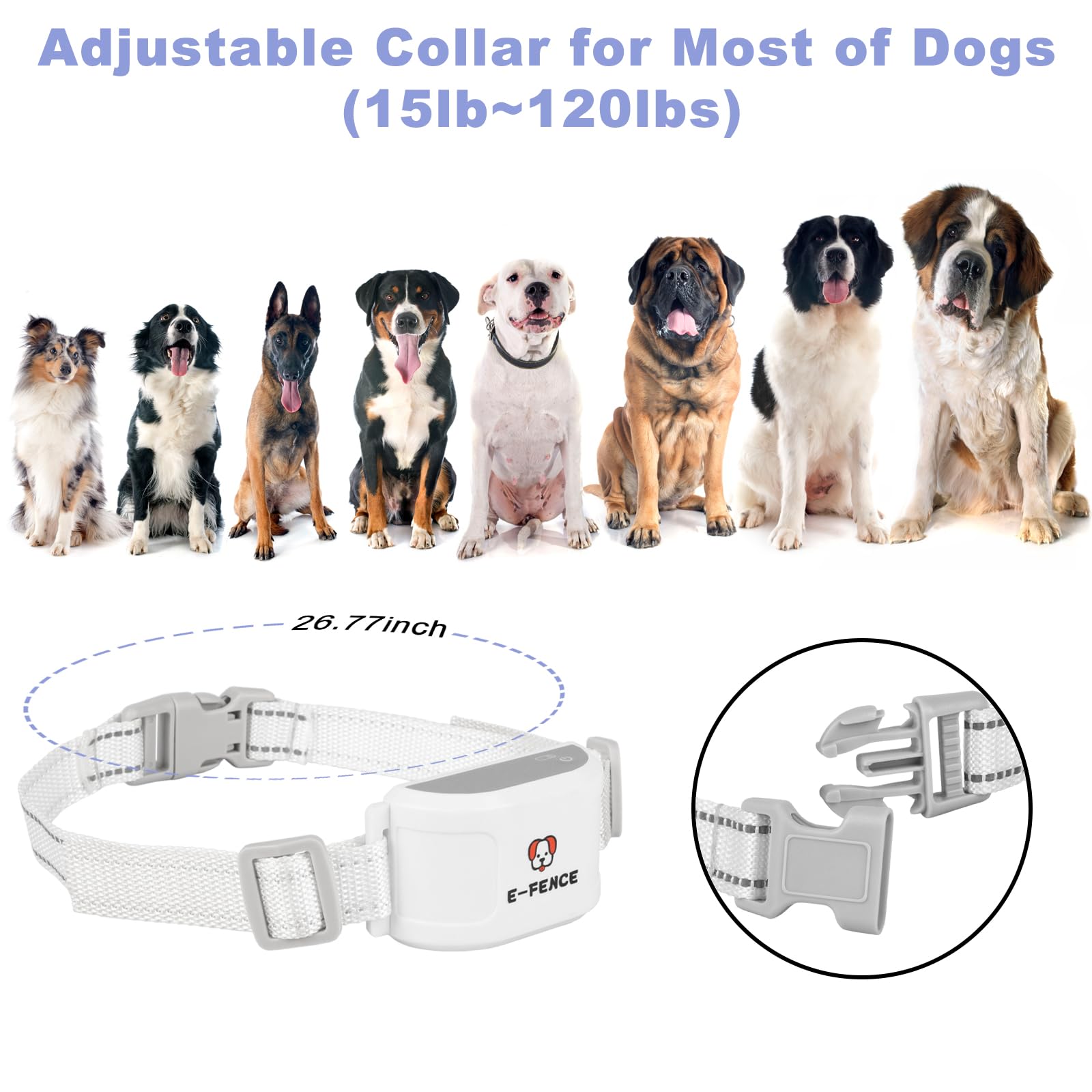 E-FENCE 3-in-1 training helps gentle behavior guidance.
