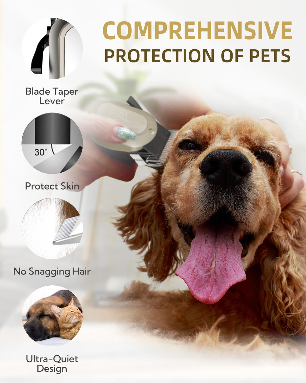 E-Hunter dog clippers 35-tooth blade close-up for efficient, smooth grooming.