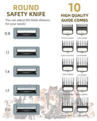 E-Hunter dog clippers low-vibration design reduces pet stress during grooming sessions.