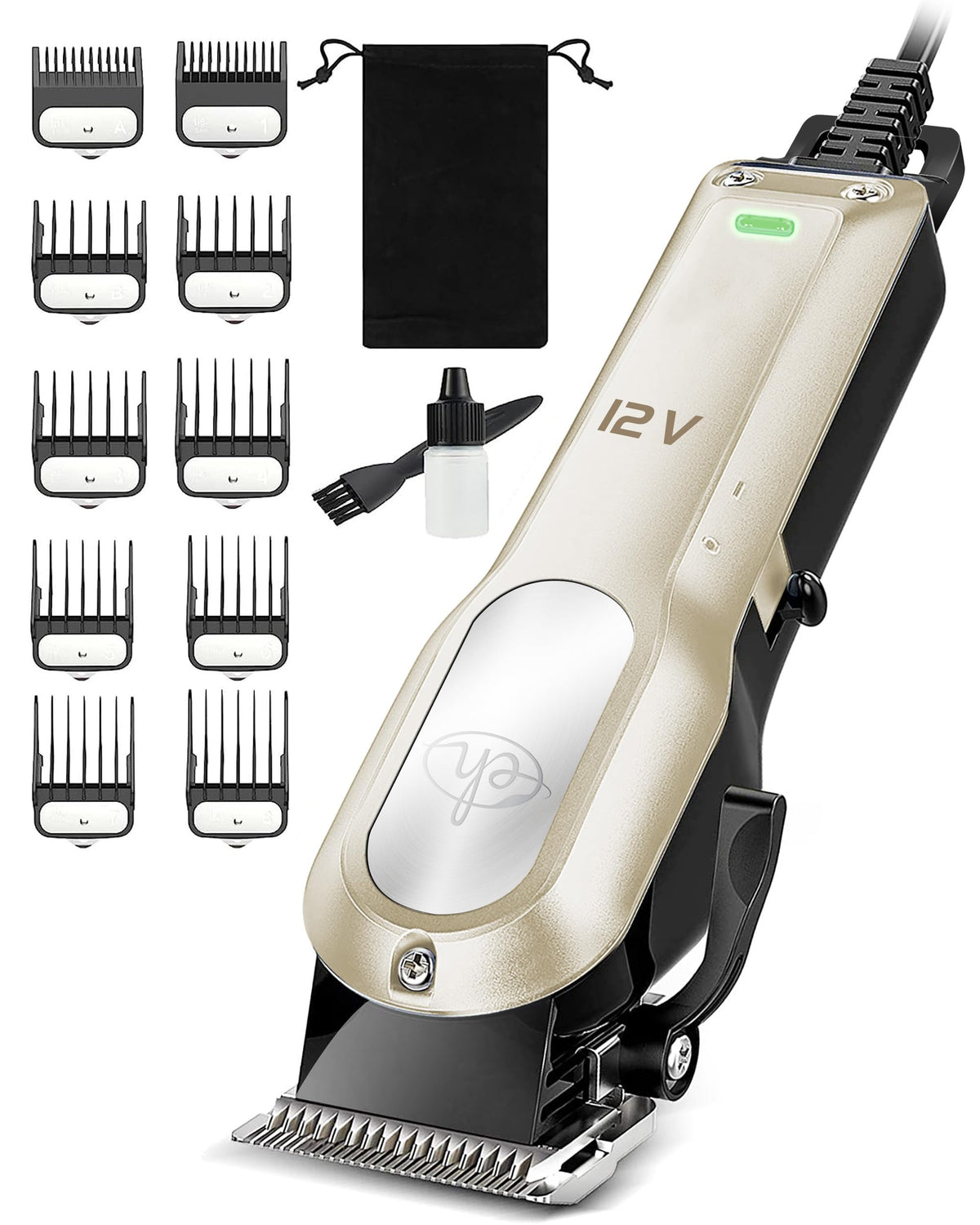 E-Hunter dog clippers motor close-up showing powerful 12V performance for fast trims.