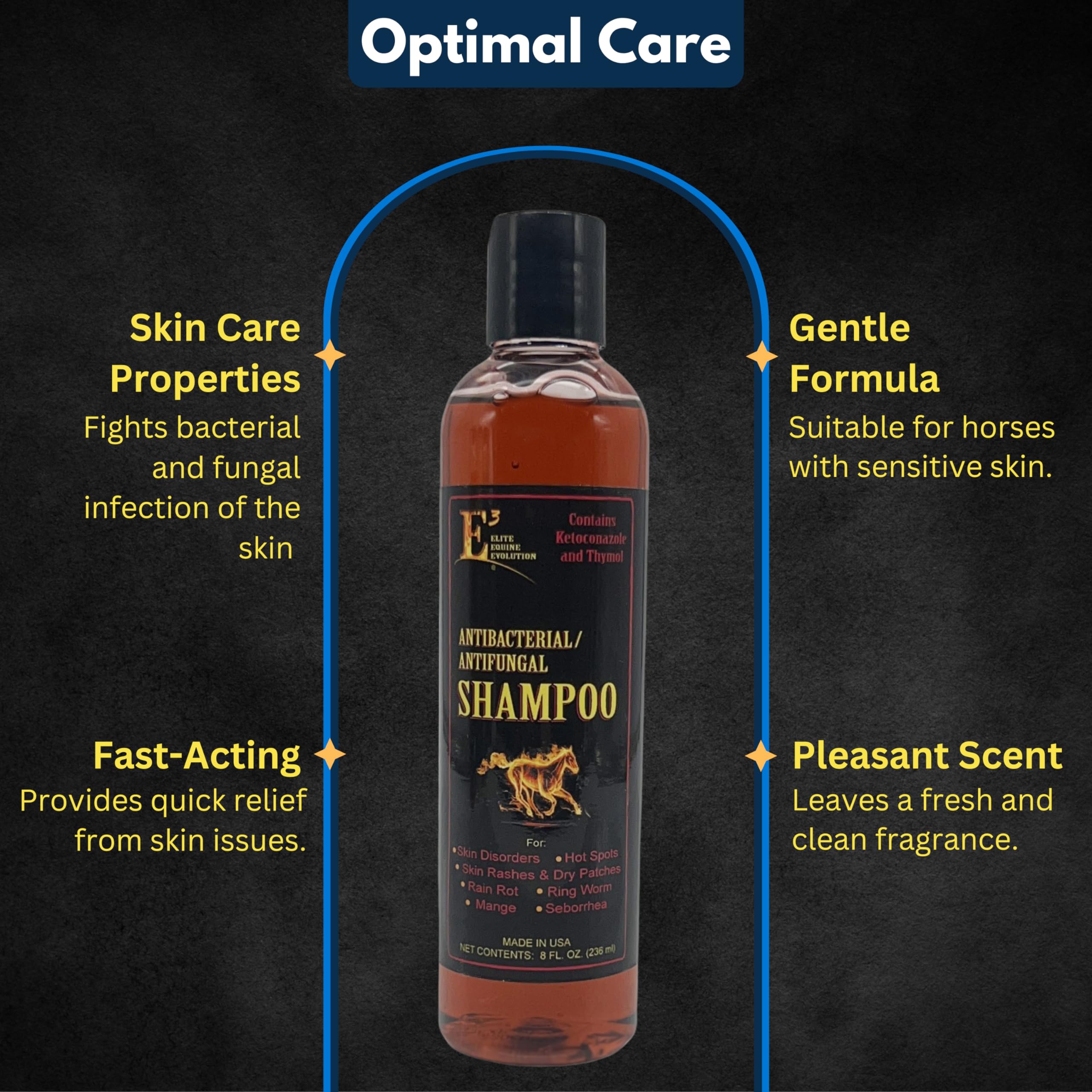 E3 shampoo lather demonstrates cleansing action for pets with itchy skin