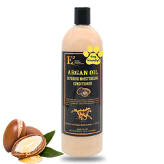 E3 Argan Oil Conditioner bottle front highlighting deep moisture for dry and damaged hair.