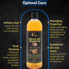 E3 Argan Oil Shampoo foam-lather shows rich cleanse and detangling benefits.