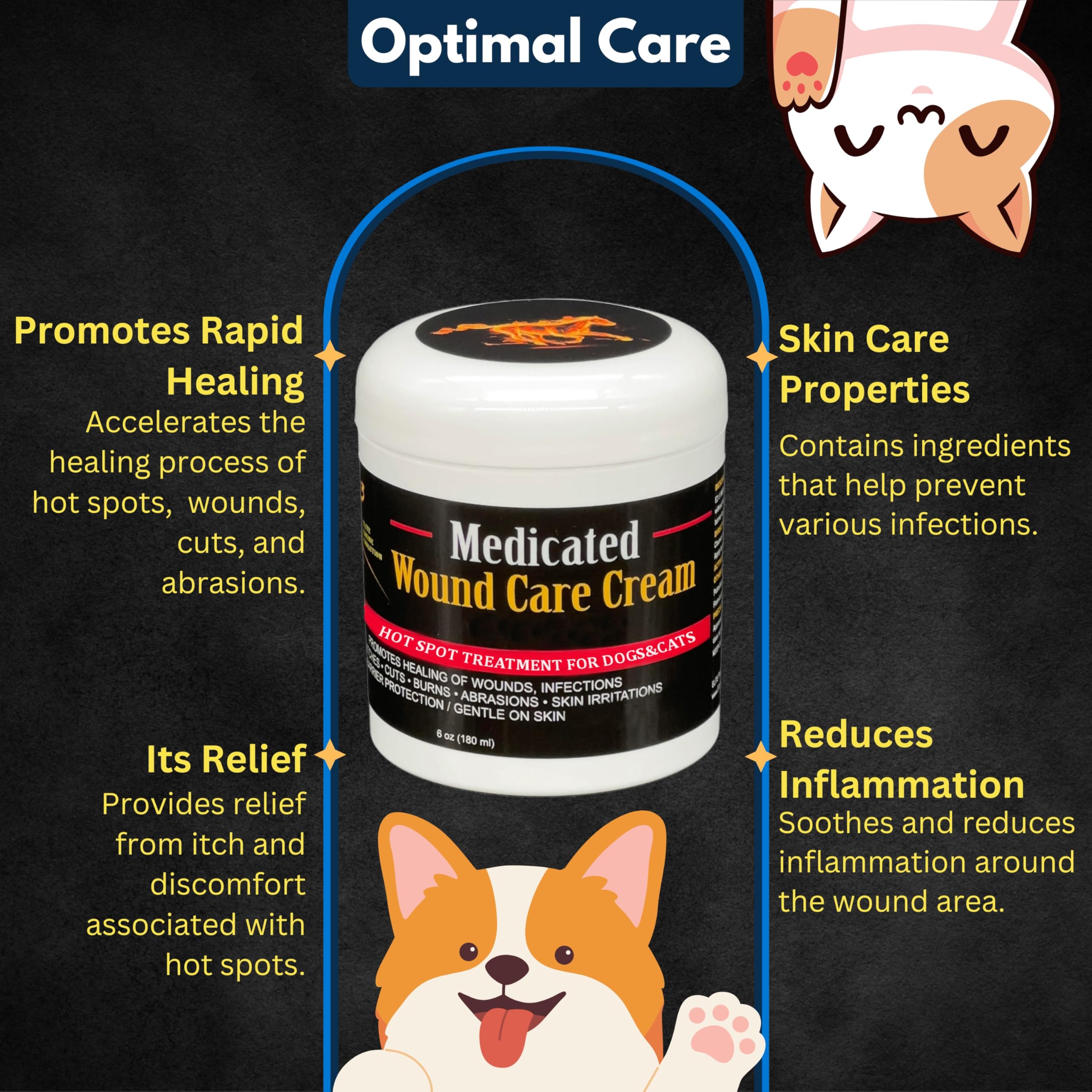 E3 Hot Spot Cream application on a dog demonstrates easy, gentle use.
