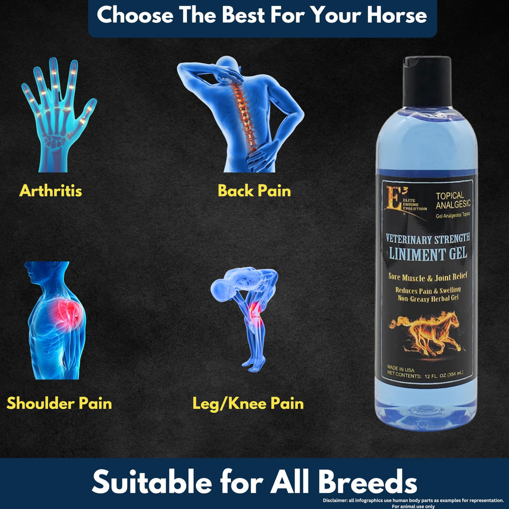 E3 Vet Strength Liniment Gel non-greasy topical relief.