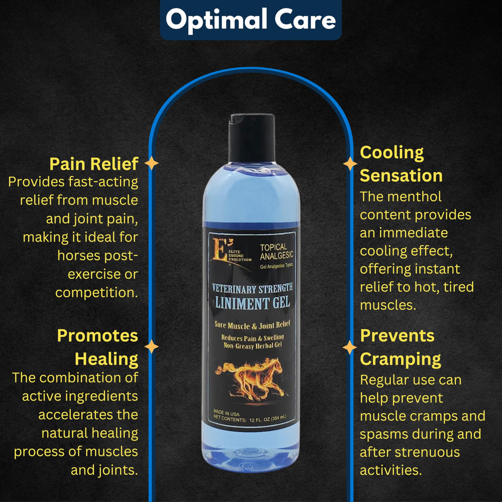 E3 Vet Strength Liniment Gel warming effect aids deeper joint comfort.