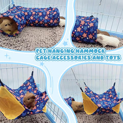 EAEDMY hanging hammock demonstrates a cozy resting spot in cages.