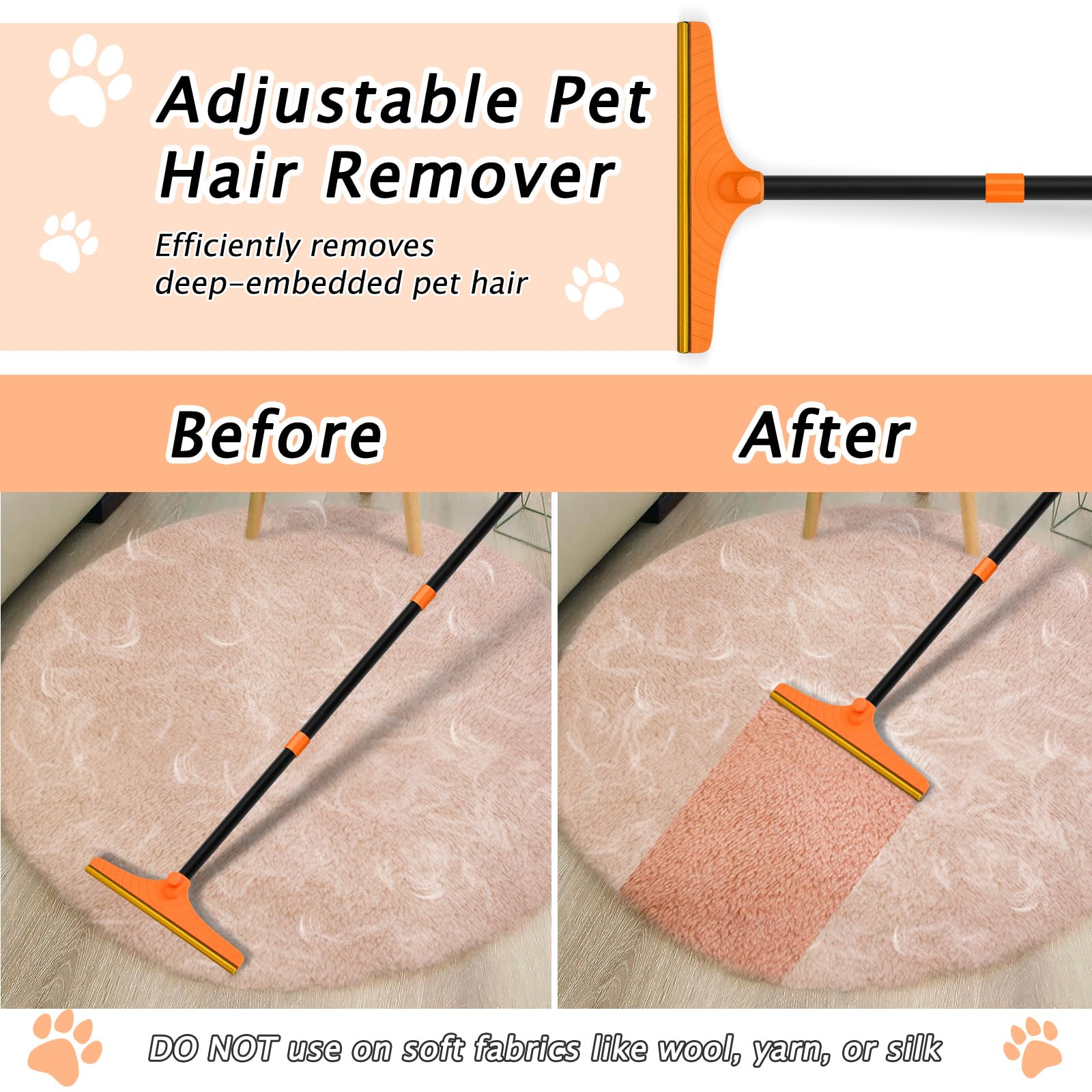 Eaersan tool reaches under sofas for easier pet hair removal