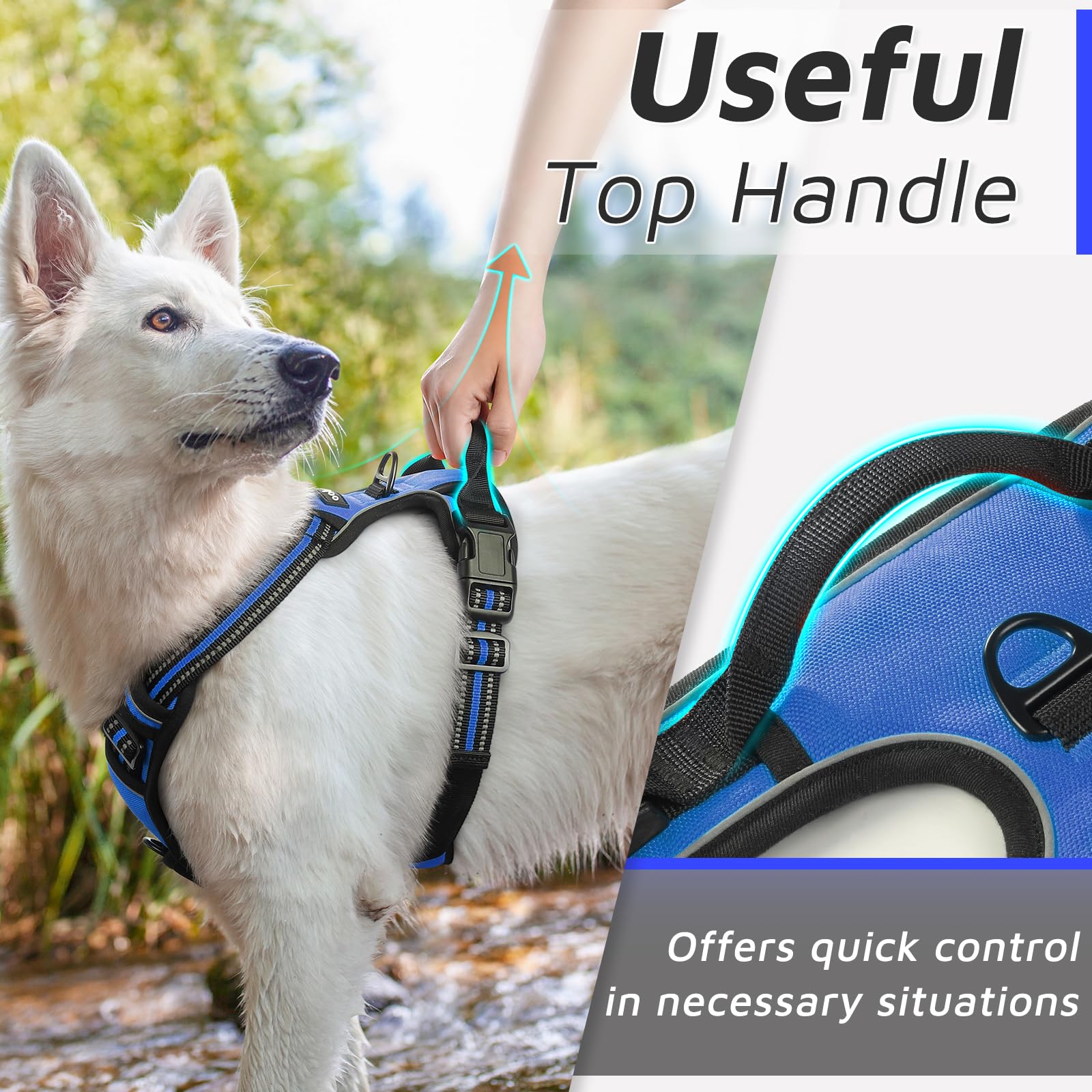 Eagloo dog harness front leash clip for effective training and reduced pulling.