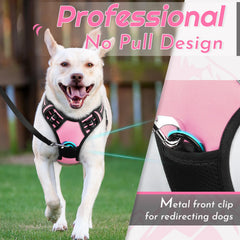 Eagloo pink breathable air mesh harness keeps dogs cool on warm walks