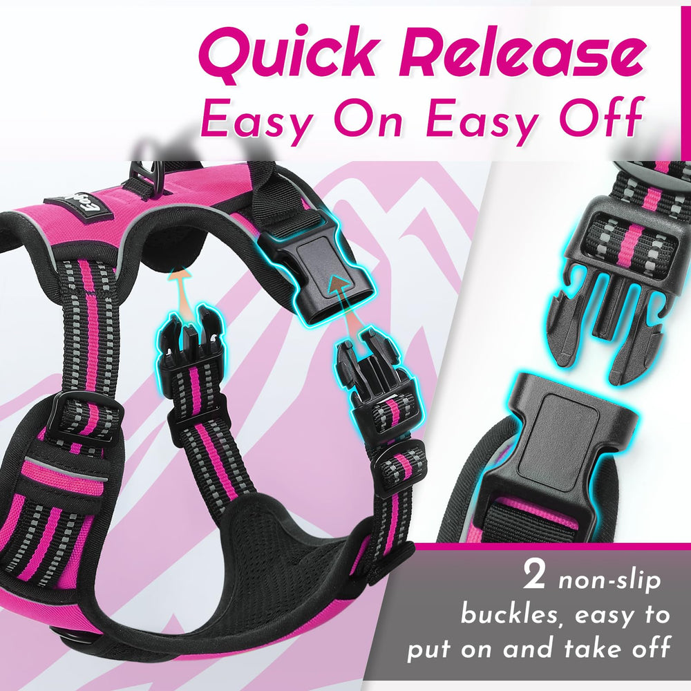 Eagloo dog harness rose red back leash ring supports casual walks.