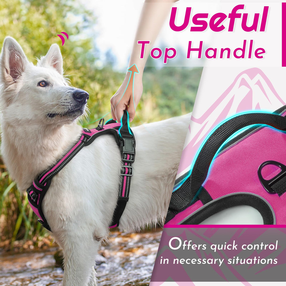 Eagloo dog harness rose red front chest leash ring helps reduce pulling.