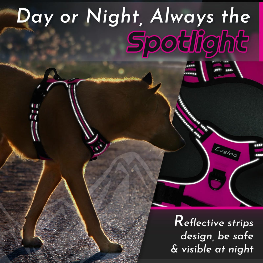 Eagloo rose red XL durable nylon harness with reinforced stitching