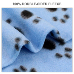 EAGMAK paw-print fleece blanket in blue color keeps pups comfy during naps.