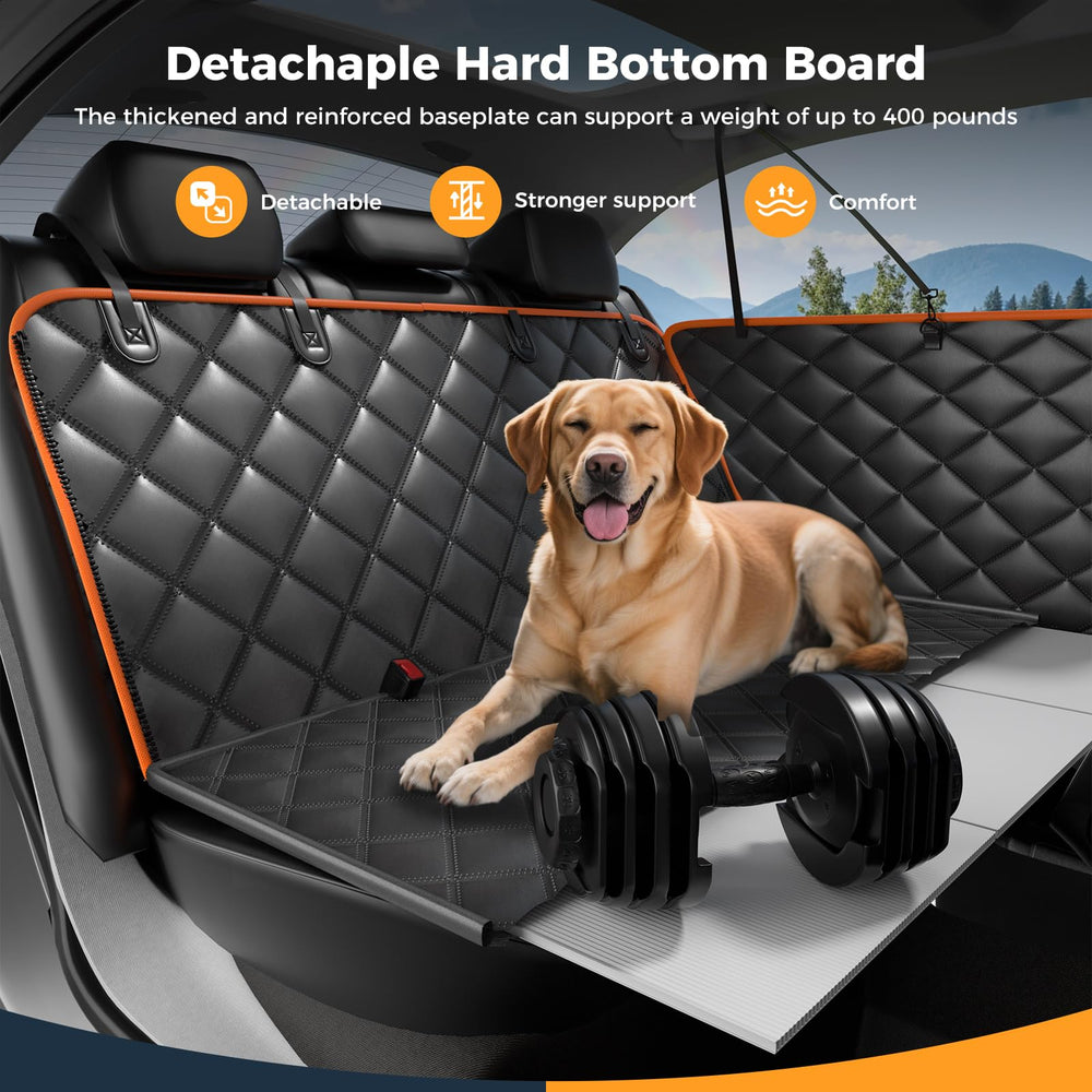 Eamefia extended barrier protects dogs from slipping toward the front seats