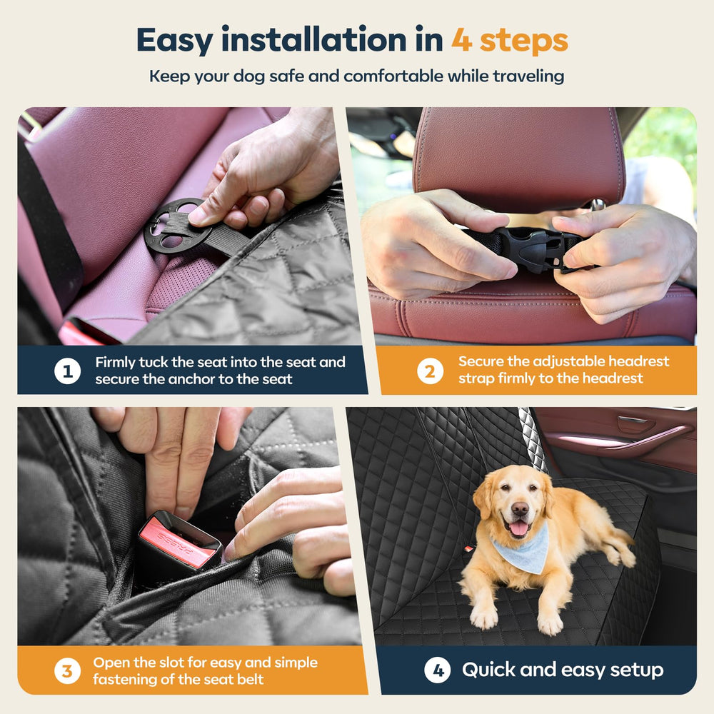 Eamefia dog seat cover quick install for busy trips