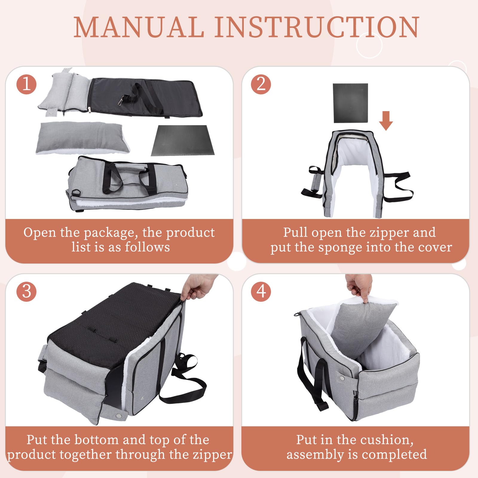 Earond dog seat storage-pockets reveal handy side compartments for essentials.